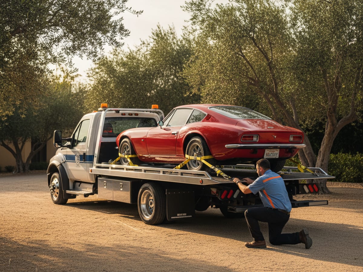 A vehicle being removed from a private lot in Minnesota